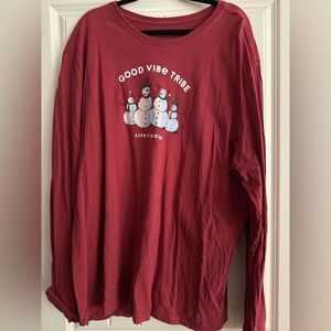 Life Is Good Red Long Sleeve Tee